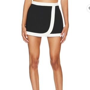 Amanda Uprichard Porsha Skort in Black and Ivory